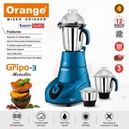 Orange Gripo-3 Metallic Mixer Grinder