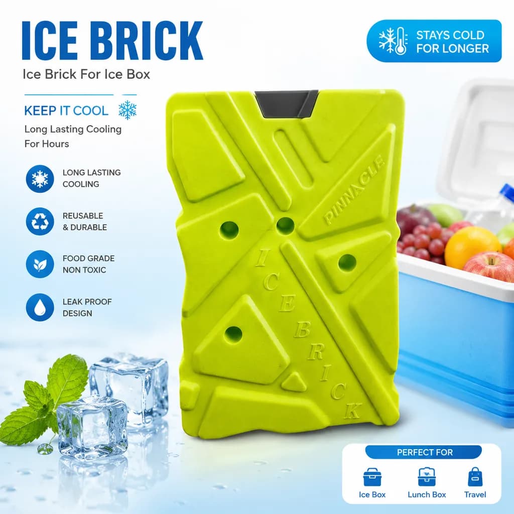 Premium Reusable Ice Brick for Ice Box – Long Lasting Cooling Pack - Image 1